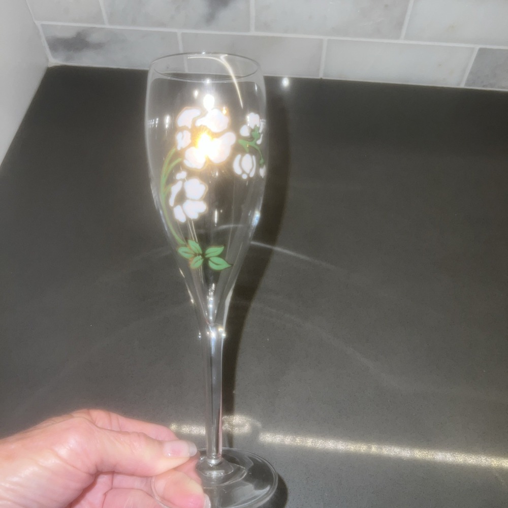 Vintage Perrier-Jouët Belle Epoque HandPainted Floral Champagne Flute Glass